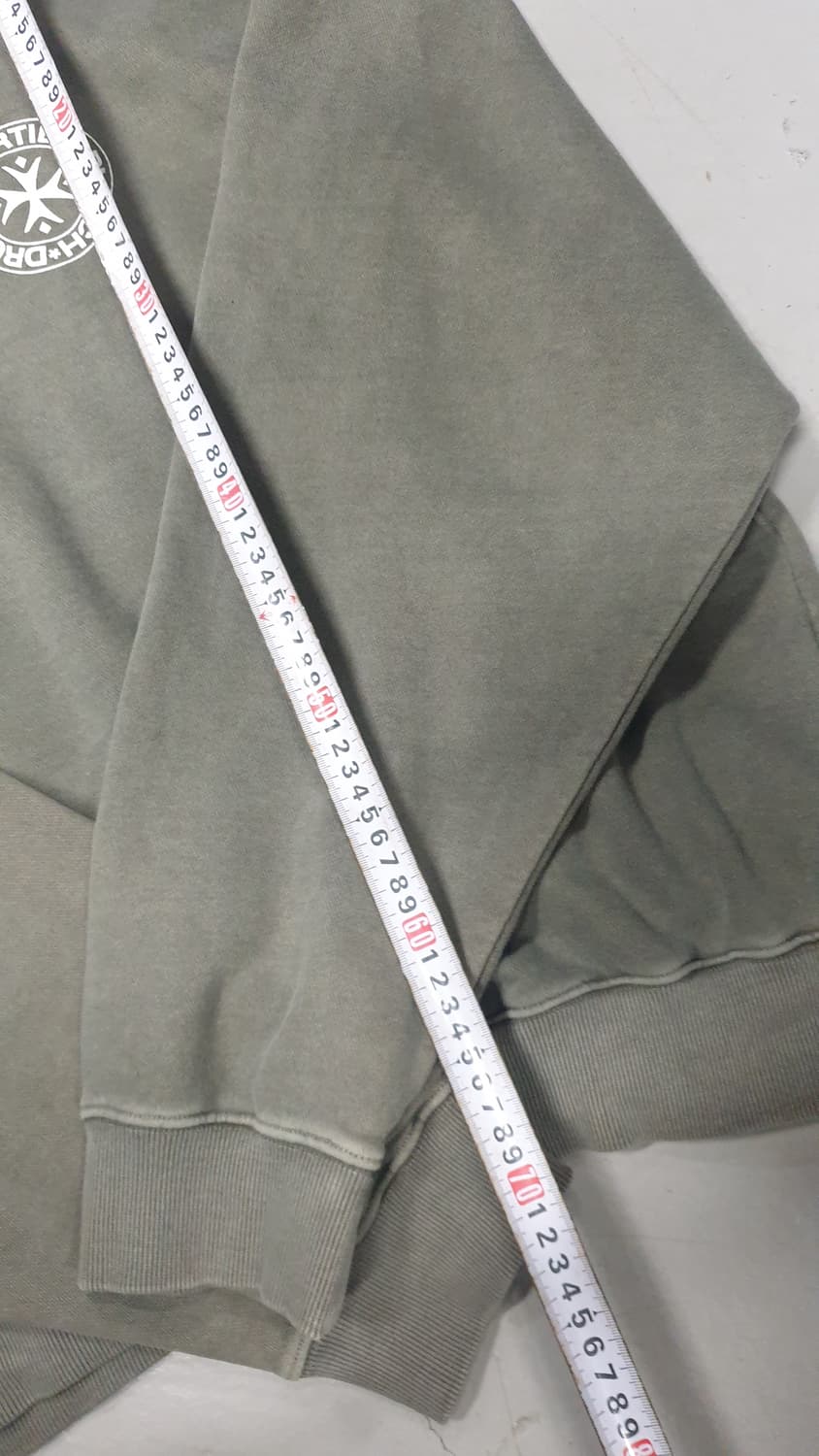 펀치드렁크파티즈 기모 후드티 올리브3사이즈 상품이미지4