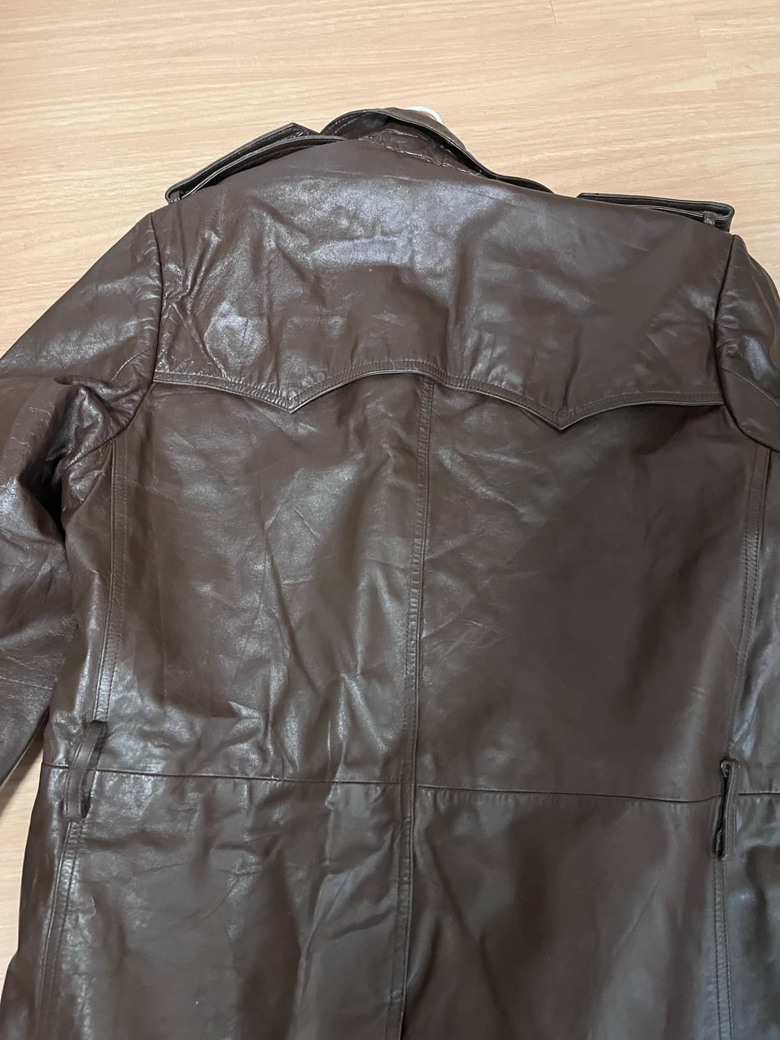 Wilsow 가죽 롱코트 40 상품이미지4