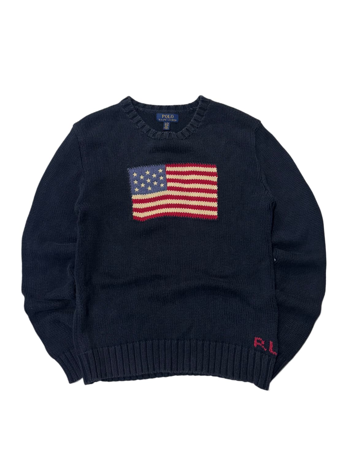 폴로 랄프로렌 성조기 네이비 코튼 니트 스웨터 상품이미지1