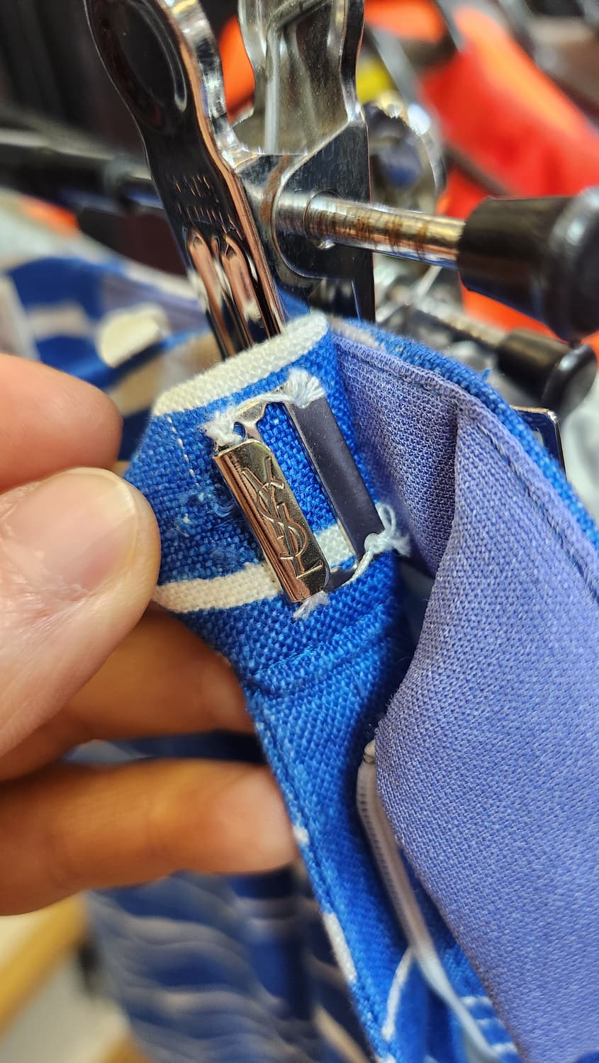 입생로랑 블루 스트라이프 스커트 일본판 빈티지 상품이미지3