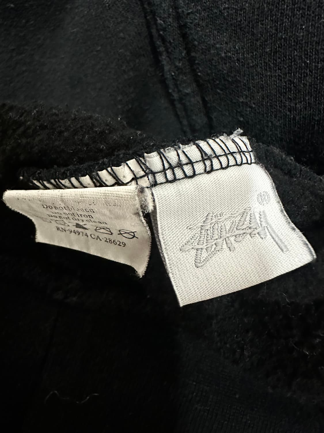 스투시 베이직 빅스탁 블랙 후드집업 상품이미지6