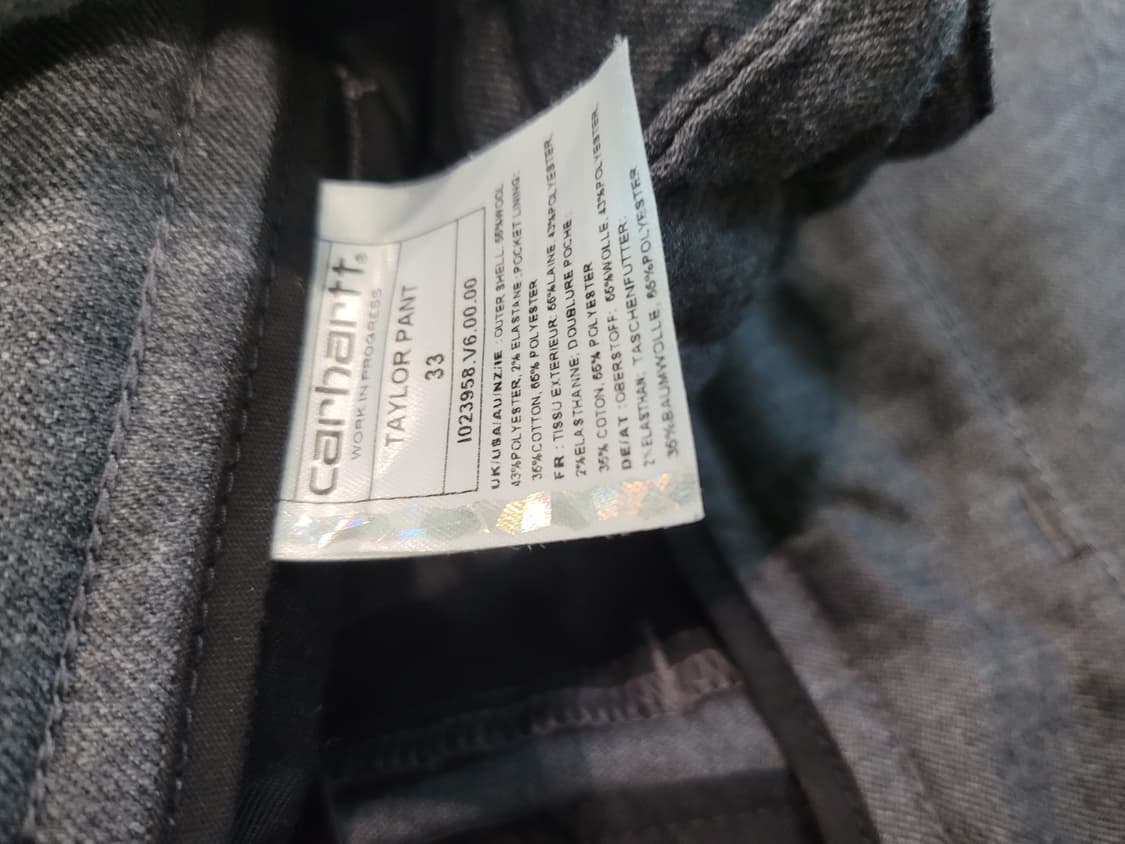 칼하트 WIP 테일러 팬츠(Taylor Pant) 33사이즈  상품이미지6