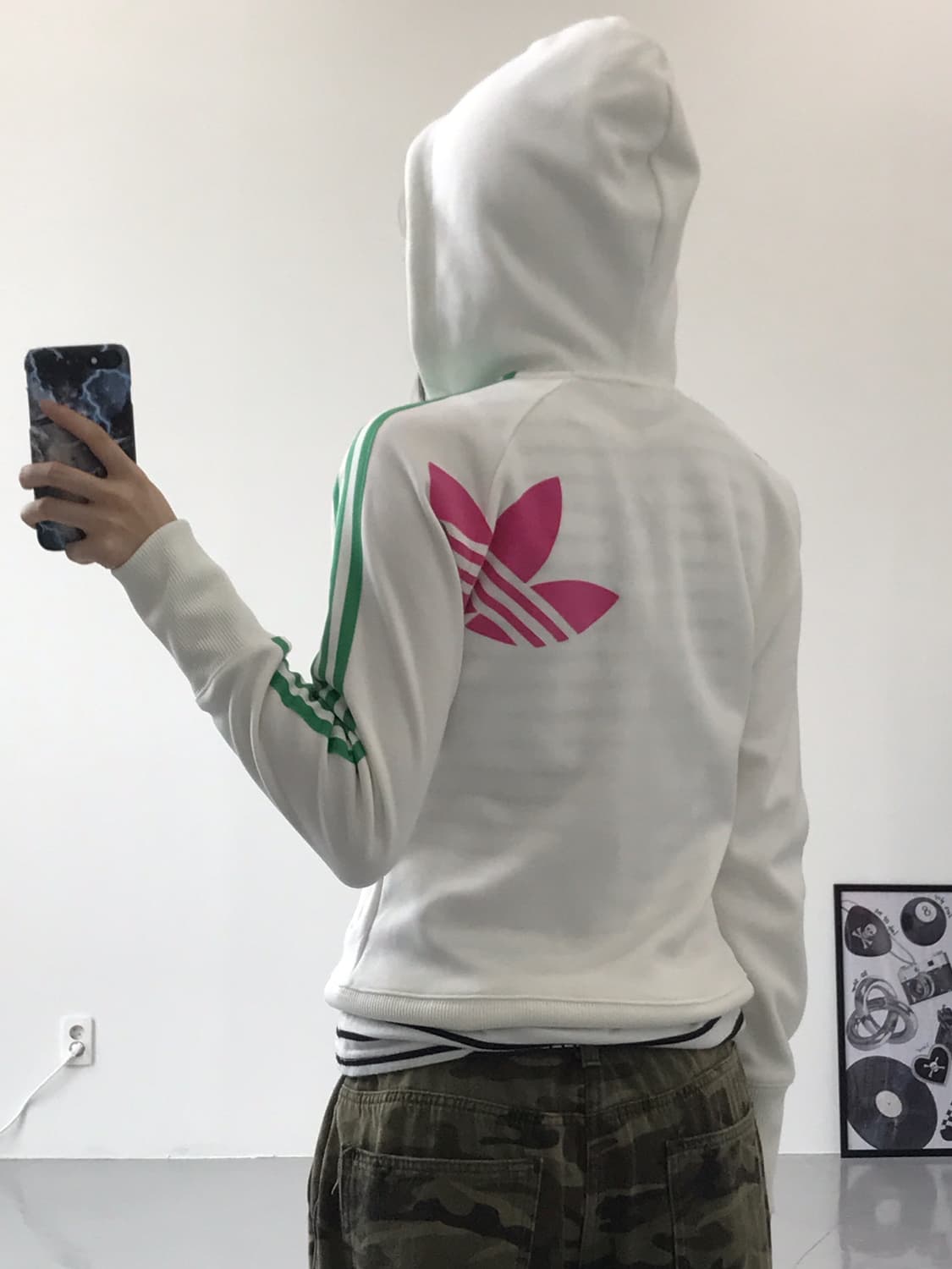 Adidas White & Green Firebird Zip Up 상품이미지3