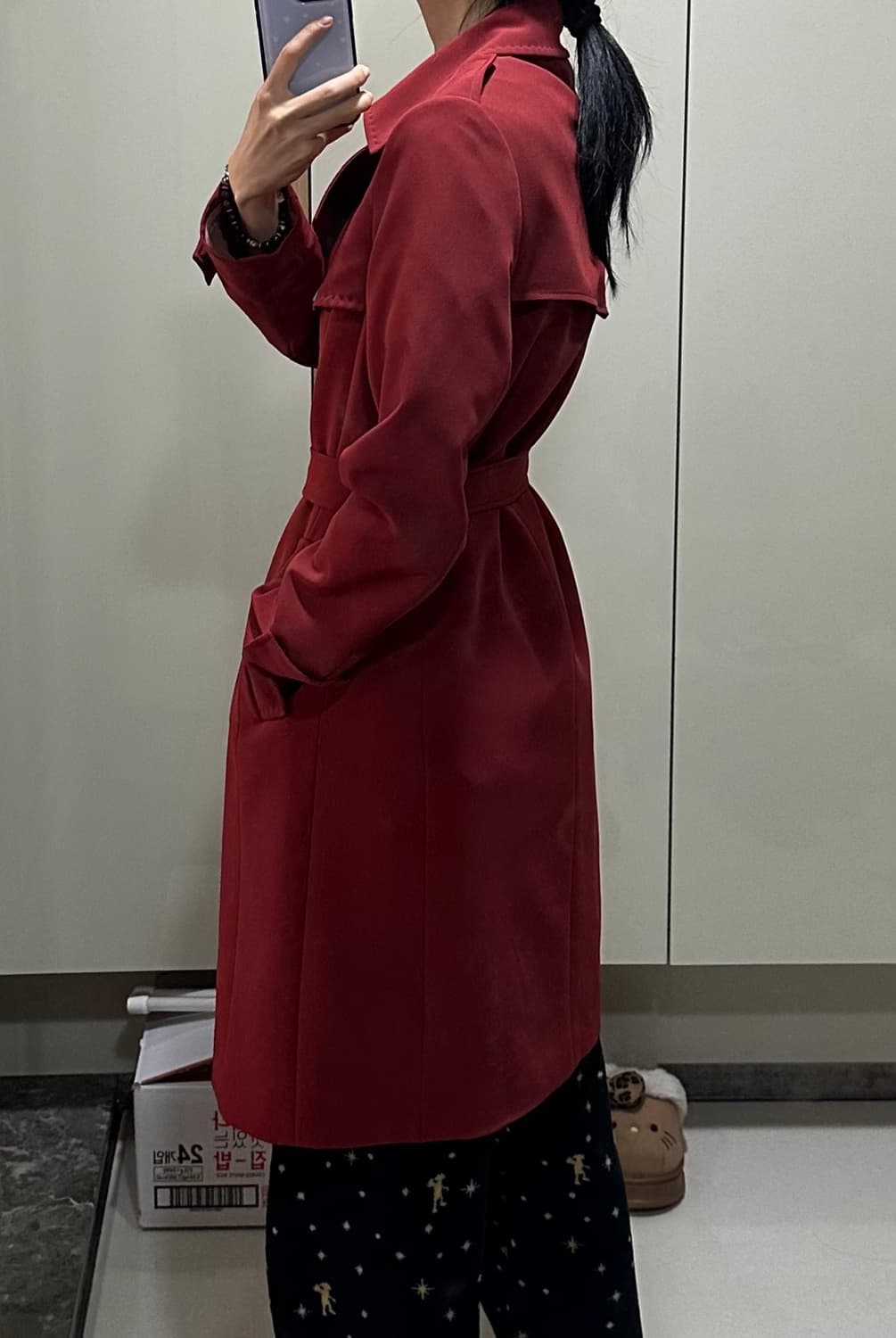 마리아꾸르끼 레드 코트 66사이즈 팔아요! 상품이미지4