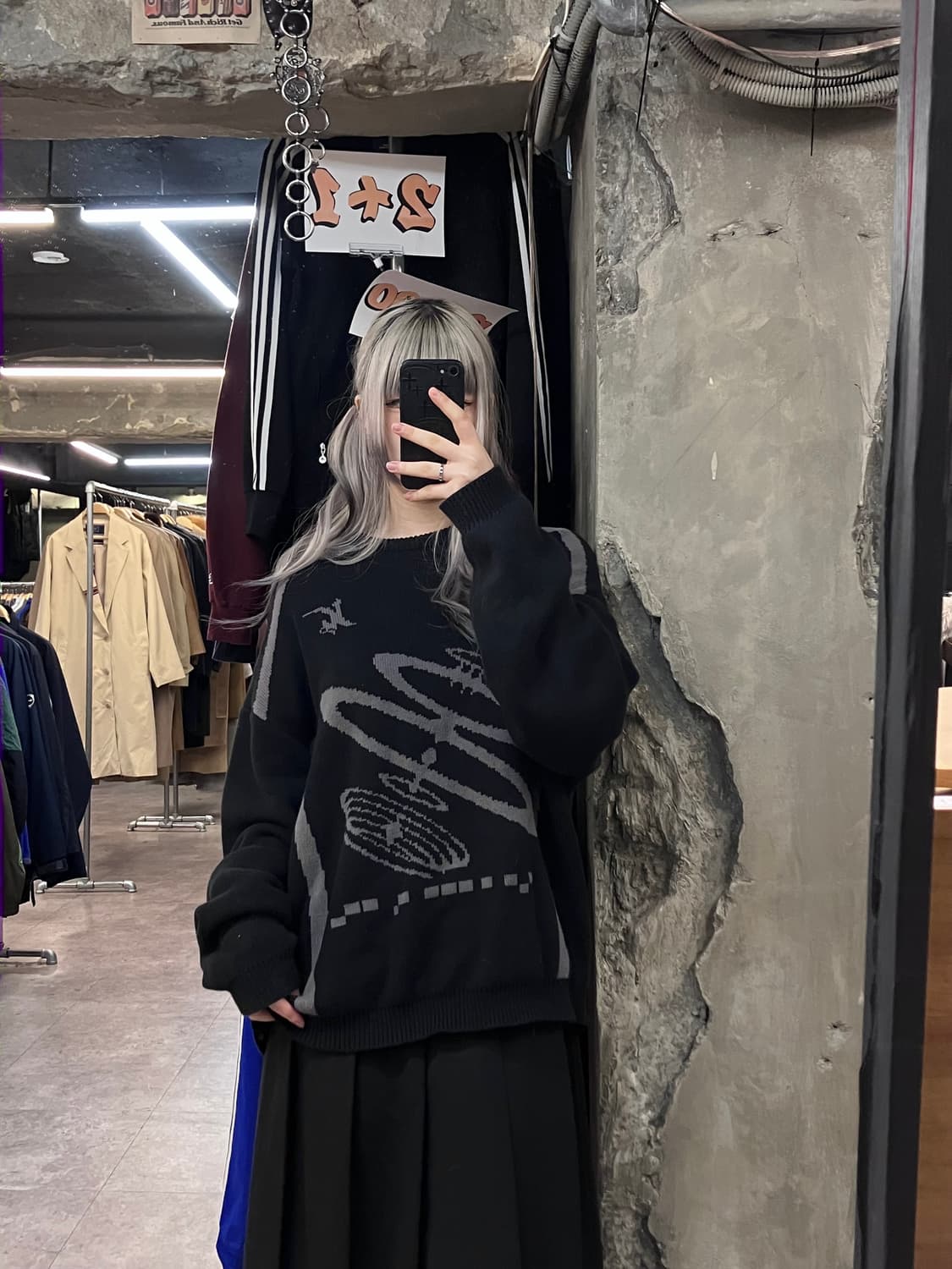 엑스톤즈 플래닛 라운드 니트 블랙 L  #csz3630 상품이미지2