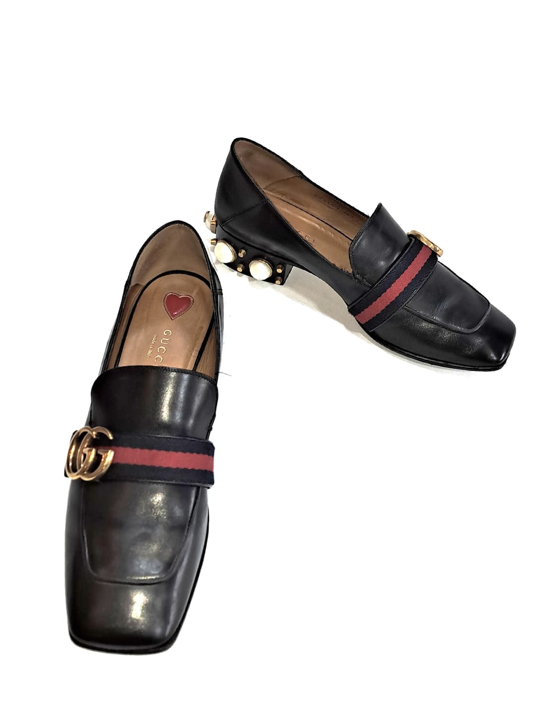 Gucci Leather Mid-Heel Loafer 38.5 상품이미지2