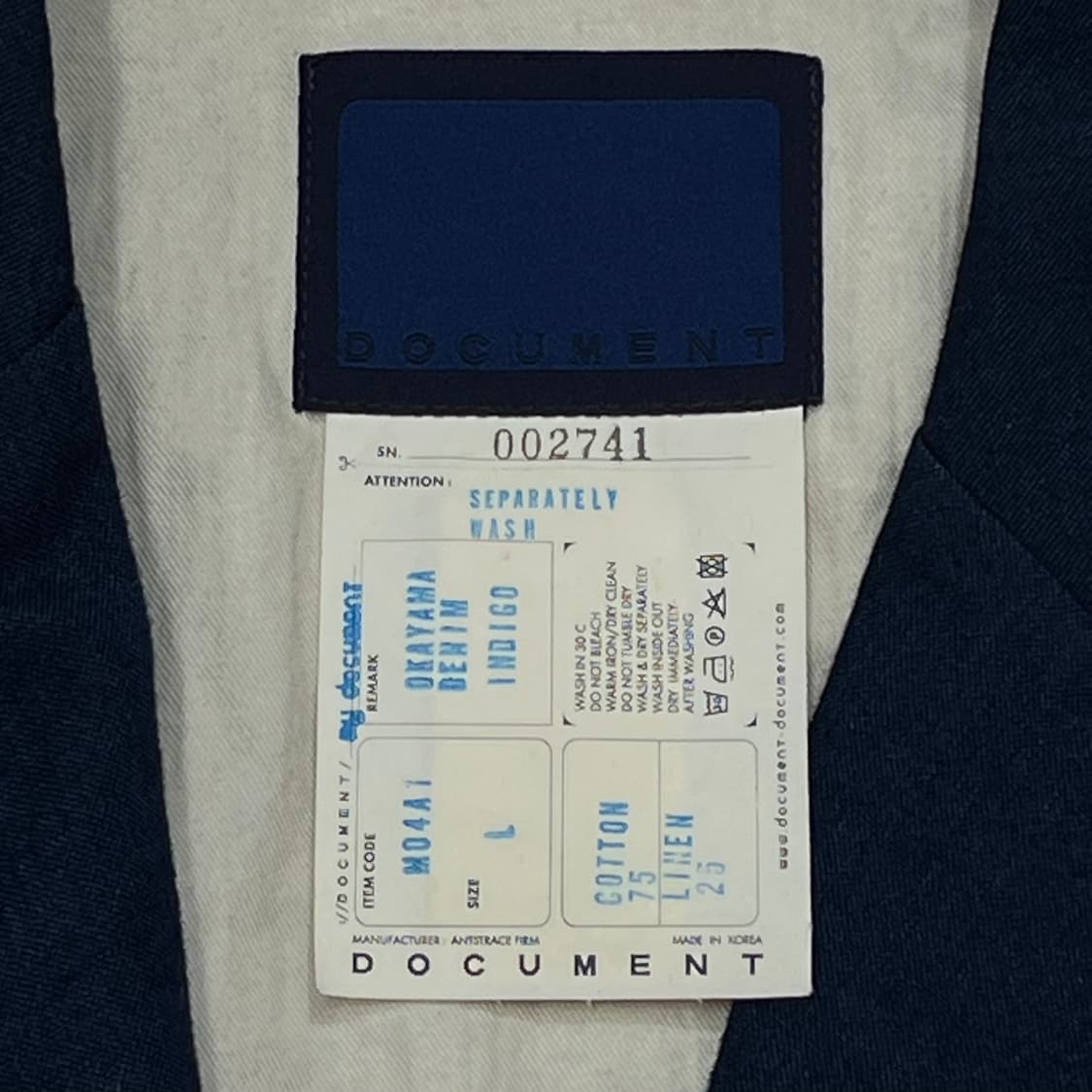 [100] Document도큐먼트 자켓 상품이미지3