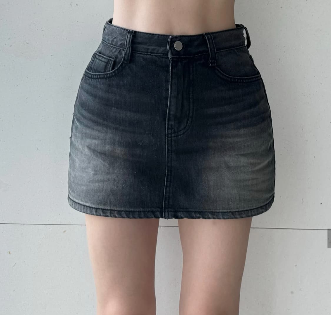 카인다미 골반볼륨업 흑청 하이웨스트 치마바지 상품이미지6
