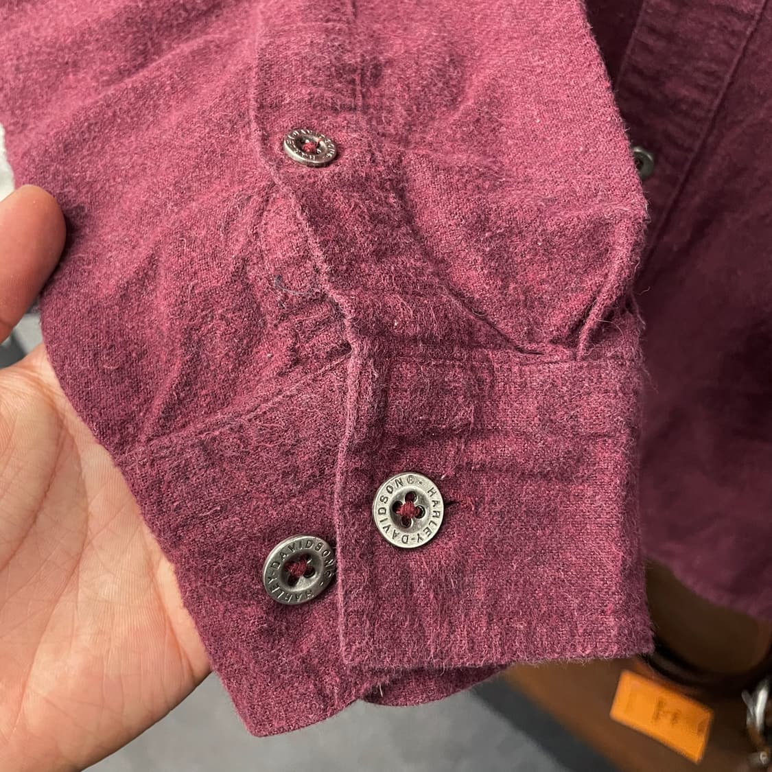 00s 할리데이비슨 모터사이클 바이커 플란넬 포켓 셔츠 N211 상품이미지7