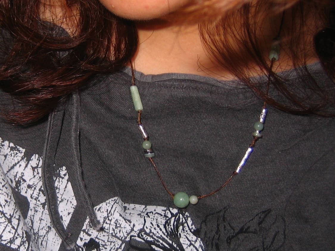 Greenish silver-cross necklace 핸드메이드목걸이 상품이미지6