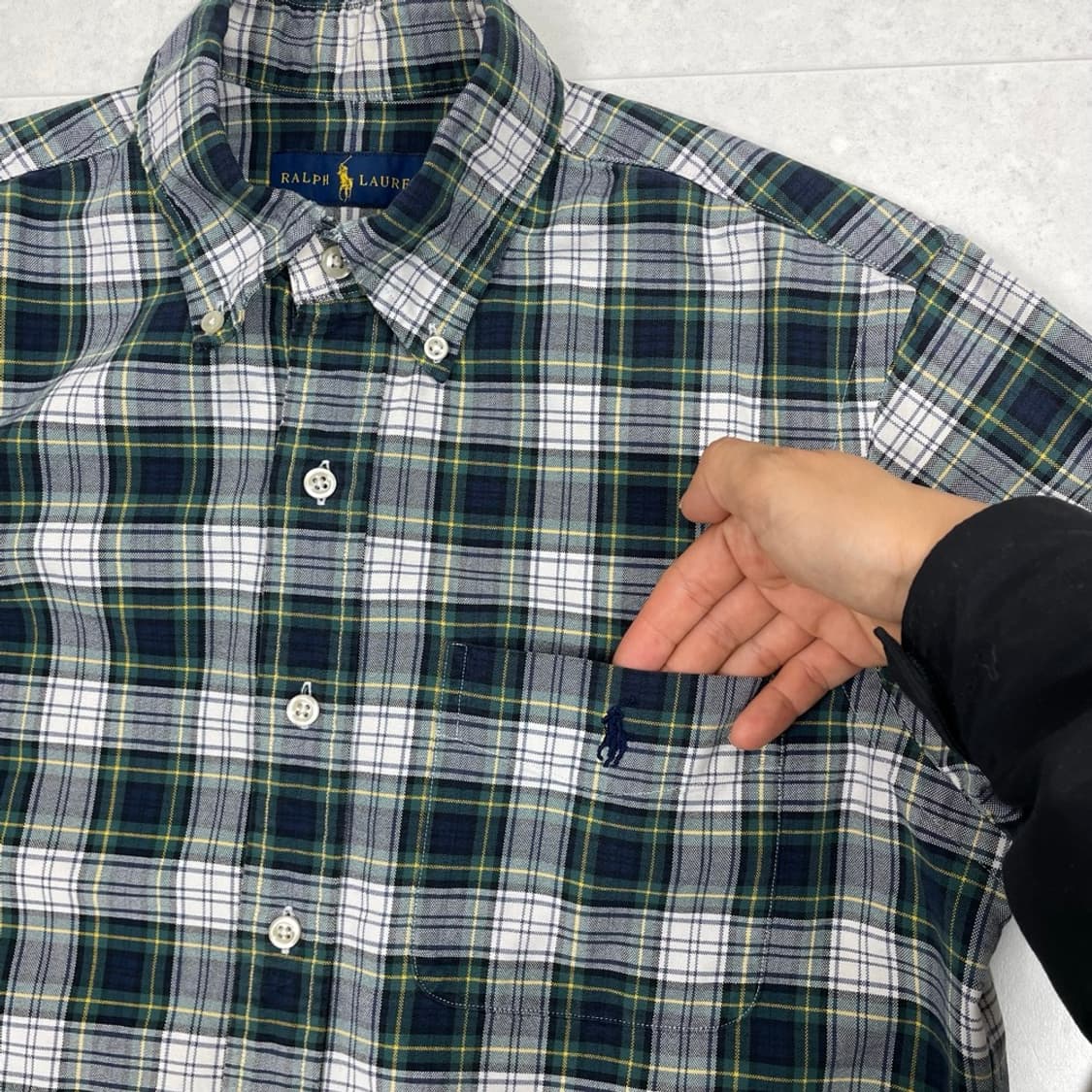 폴로 랄프로렌 그린체크 포켓 옥스포드 셔츠 S 상품이미지4