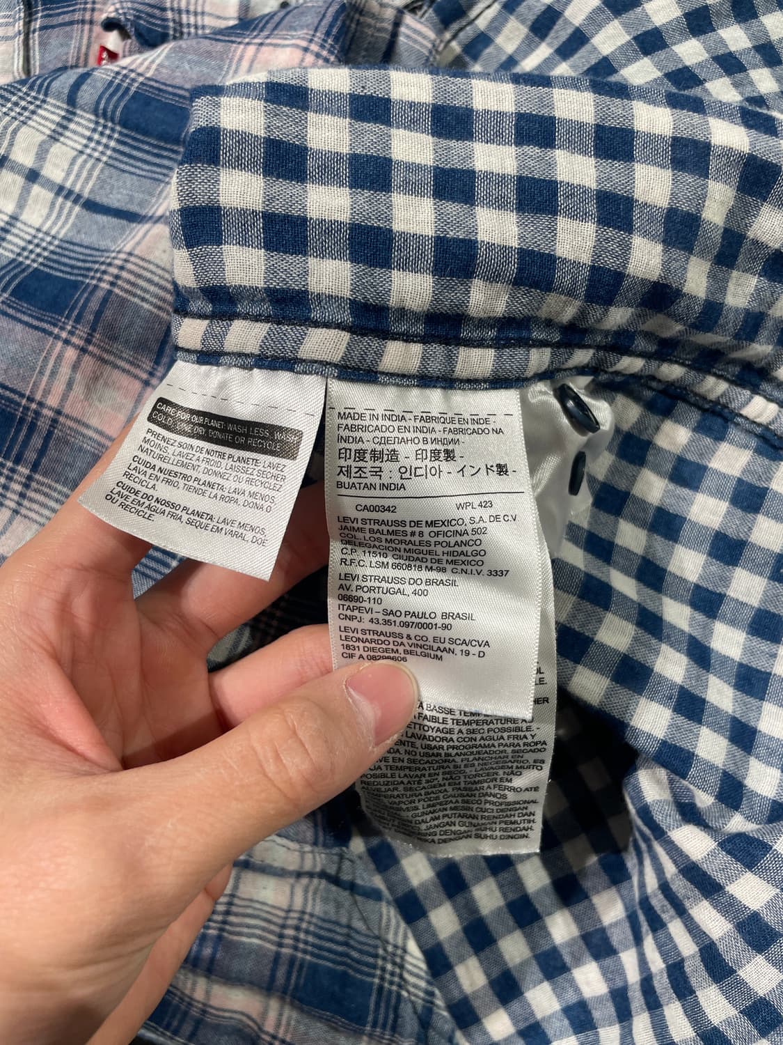 리바이스 레드탭 블루 트윈포켓 타탄체크 코튼 셔츠 상품이미지8