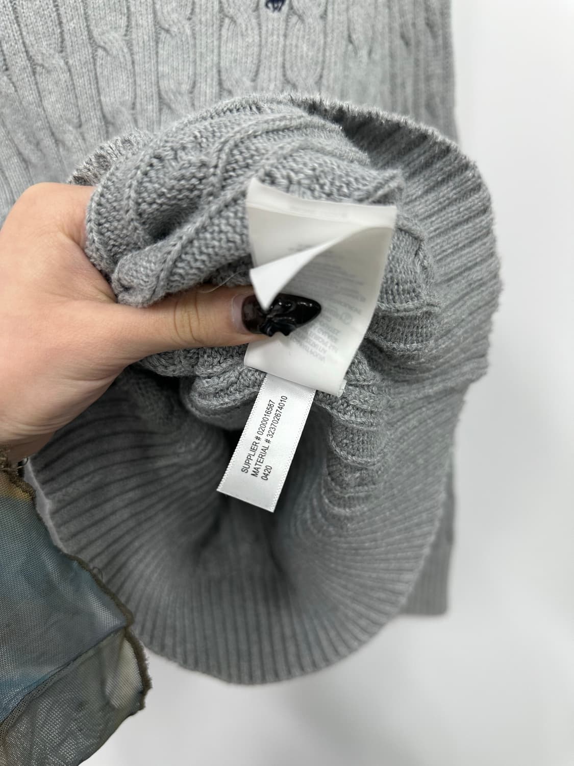 폴로 그레이 꽈배기 니트  상품이미지4