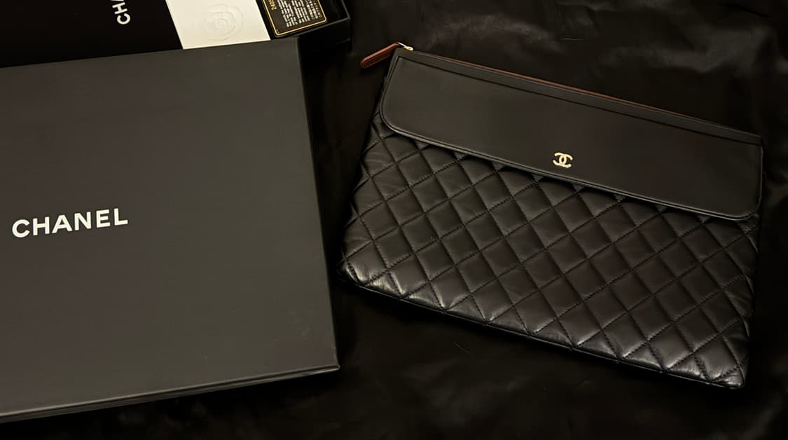 샤넬 플랩 램스킨 블랙 클러치백 상품이미지1