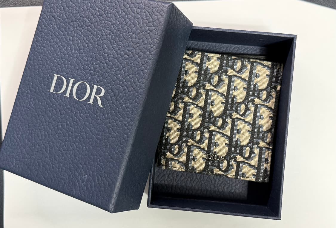 디올 컴팩트 코인 지갑 베이지 & 블랙 디올 오블리크 자카드 상품이미지2