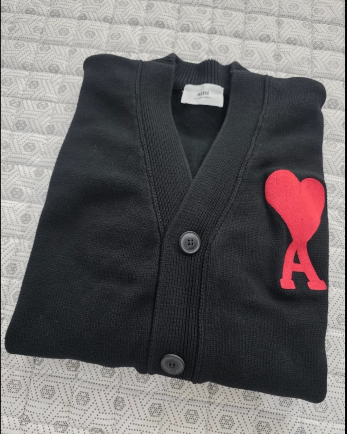 아미 빅 하트 로고 가디건 블랙 100 상품이미지4