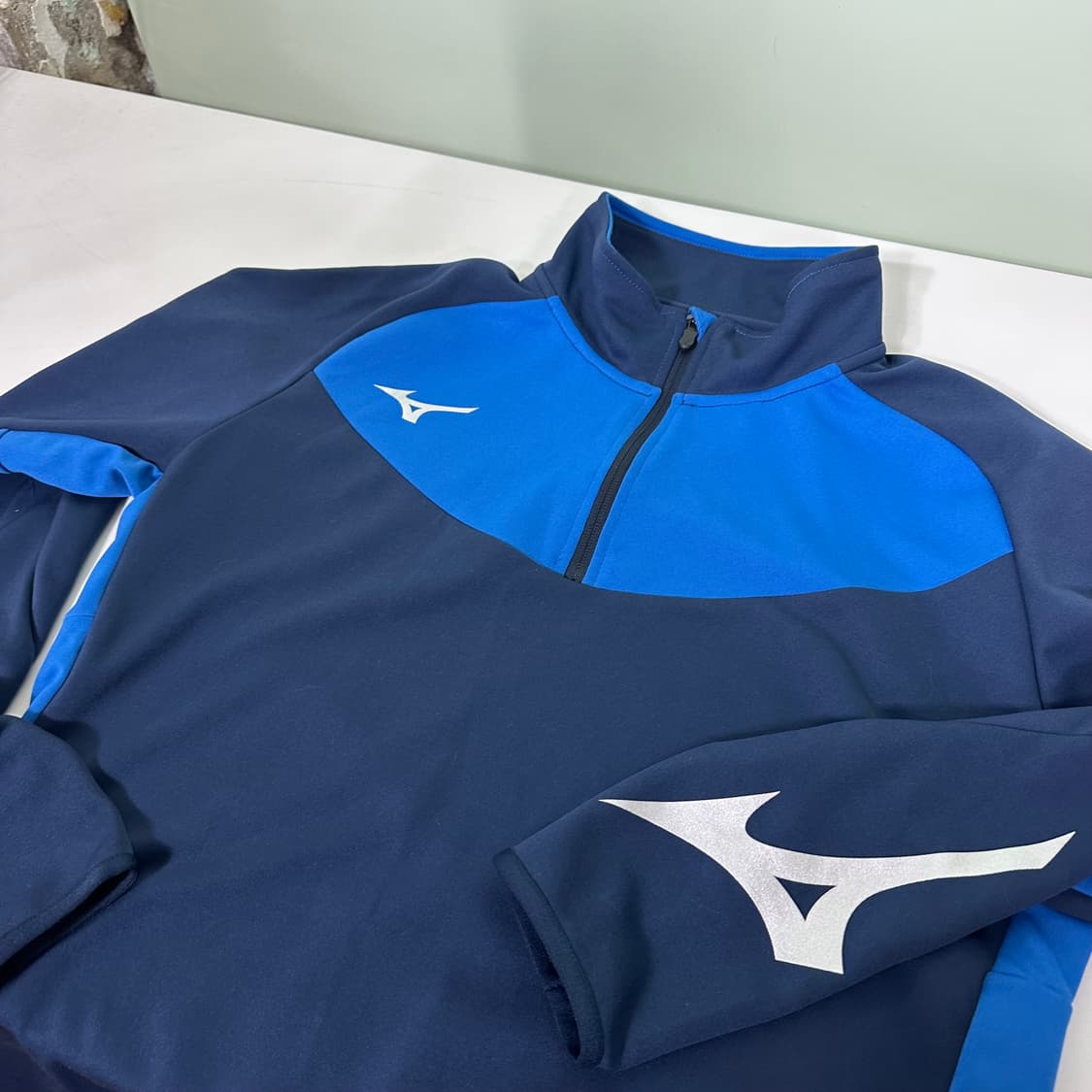 XL 미즈노풋볼 네이비 축구 트레이닝쉘탑 상품이미지1