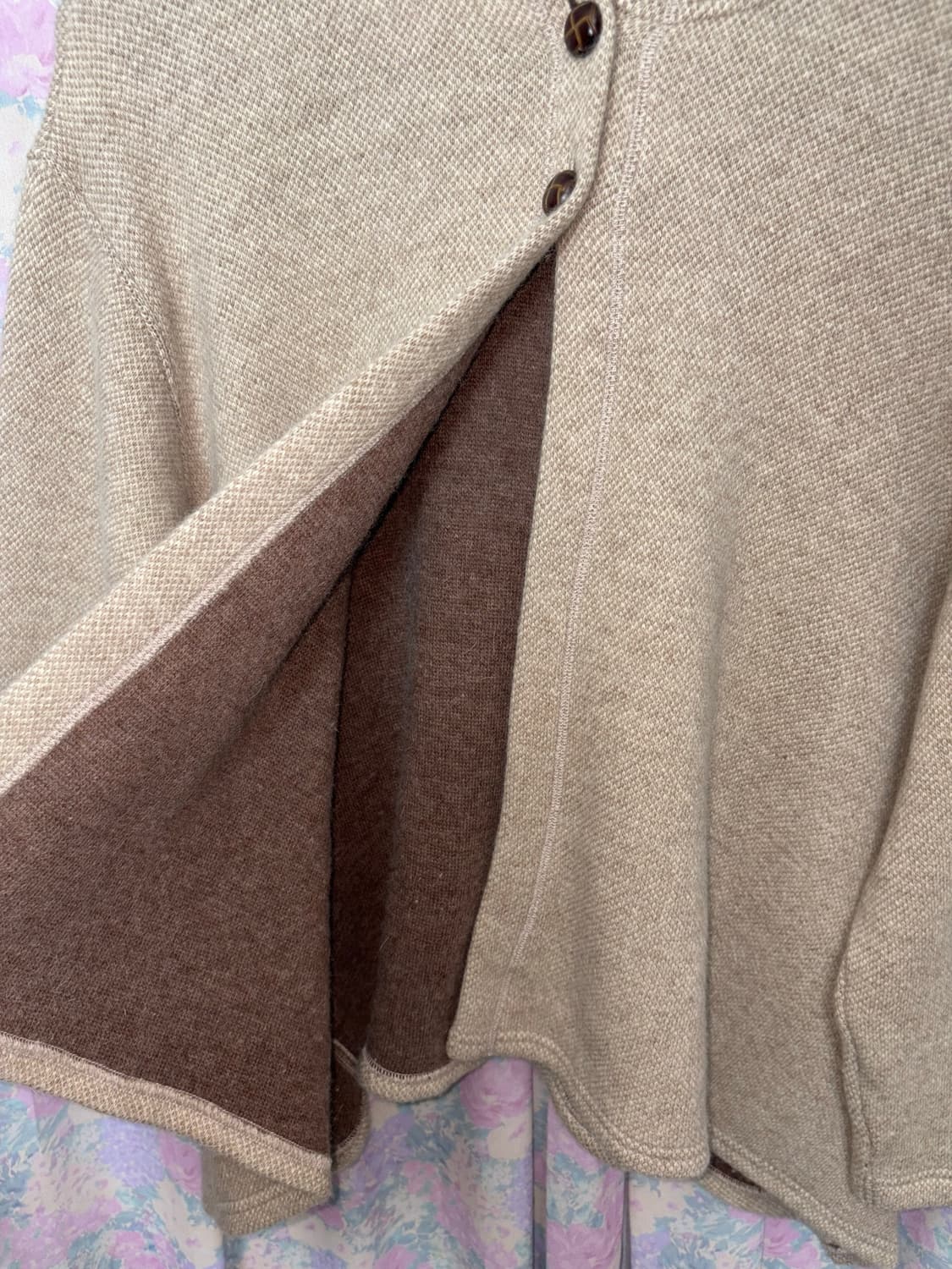 베이지 울 투버튼 언발 가디건 상품이미지7