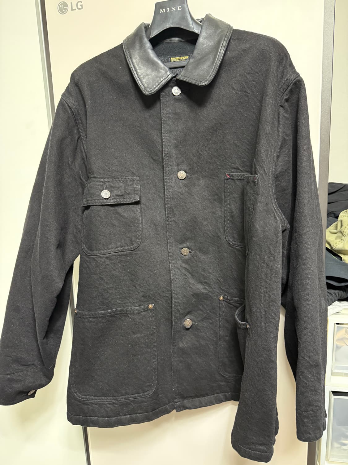 비헤비어 워시드 레더 카라 커버올 자켓 2 상품이미지1