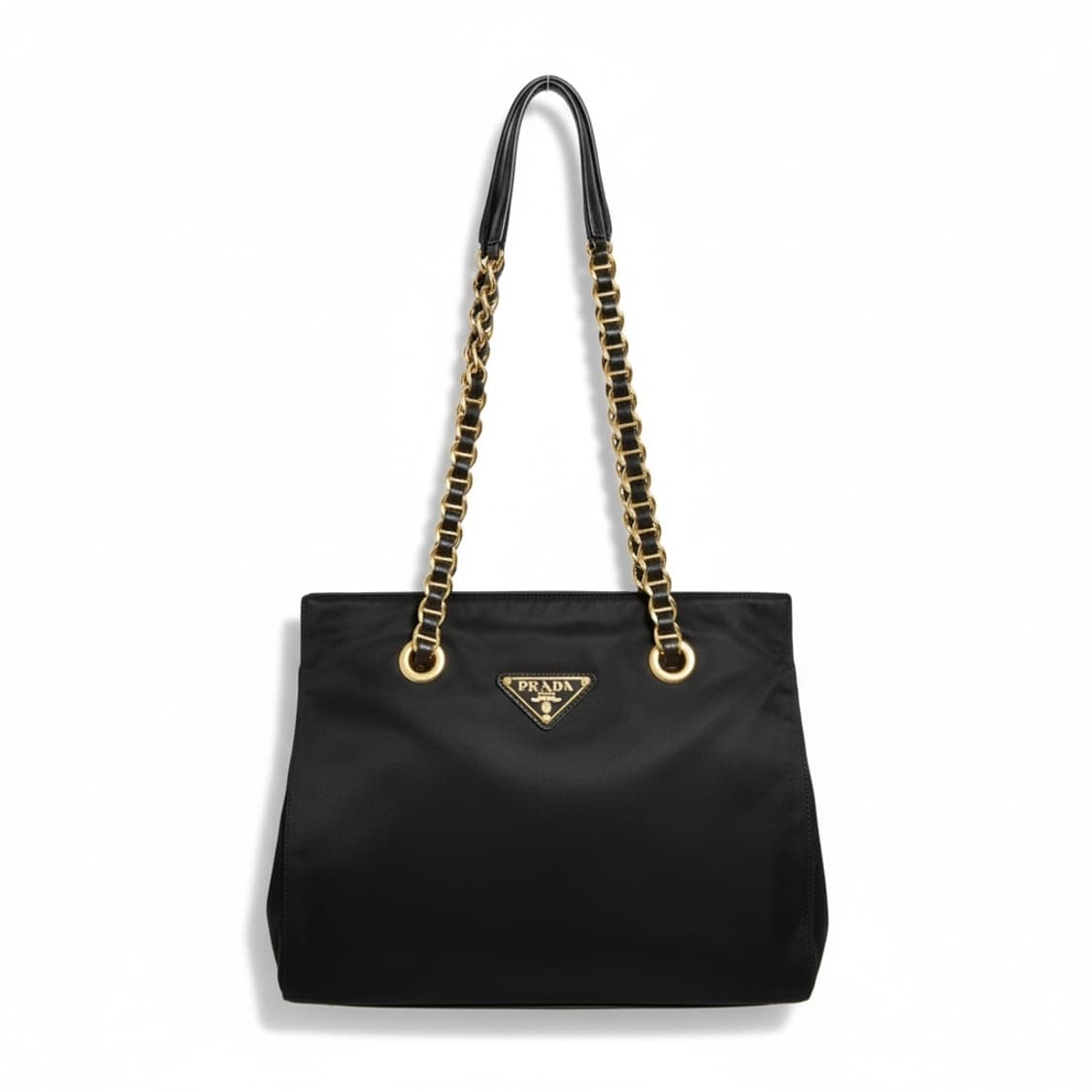 정품 빈티지 프라다 나일론  블랙 체인 숄더백 상품이미지1