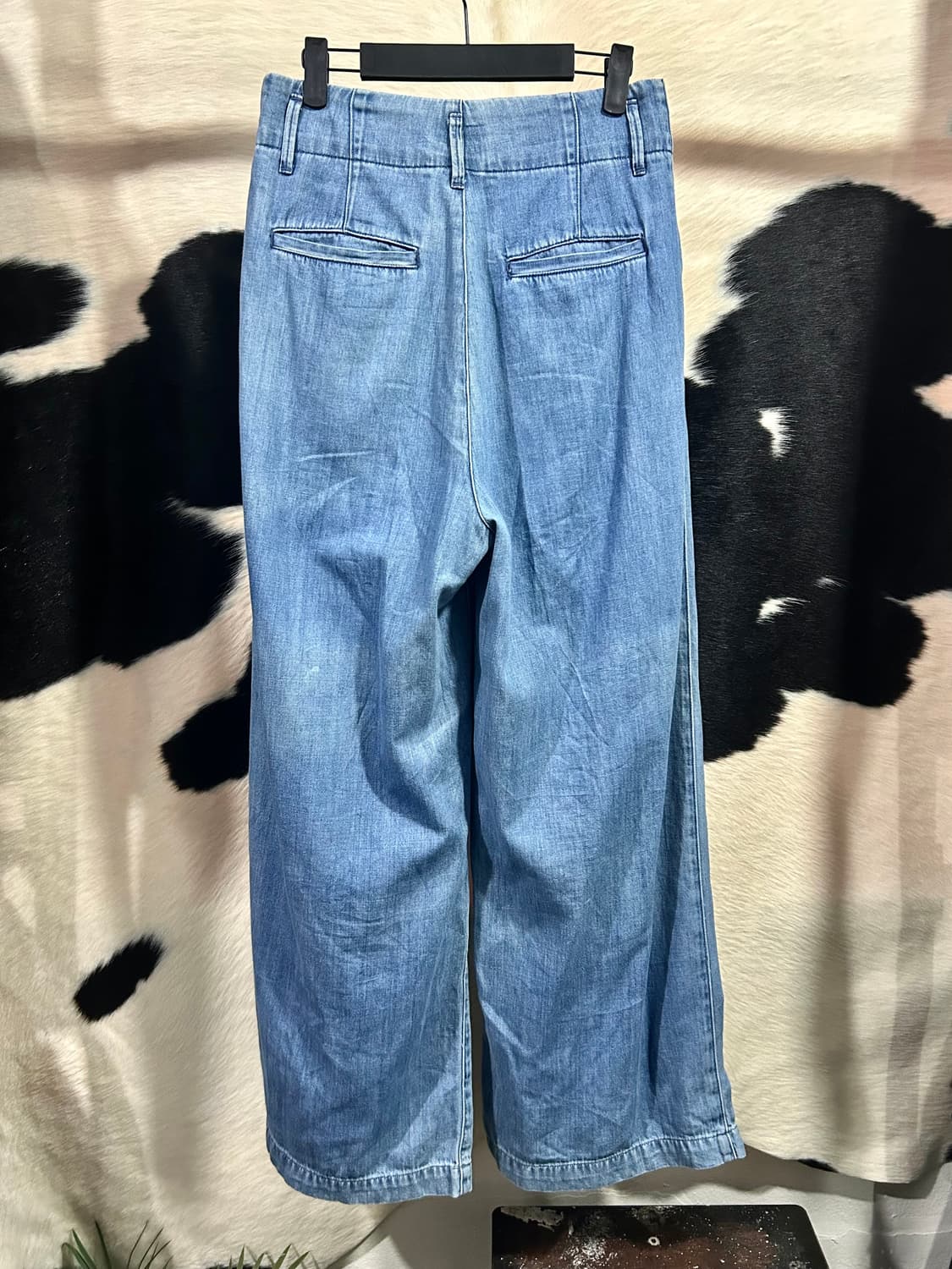 빈티지 투버튼 핀턱 와이드 데님 팬츠 상품이미지7