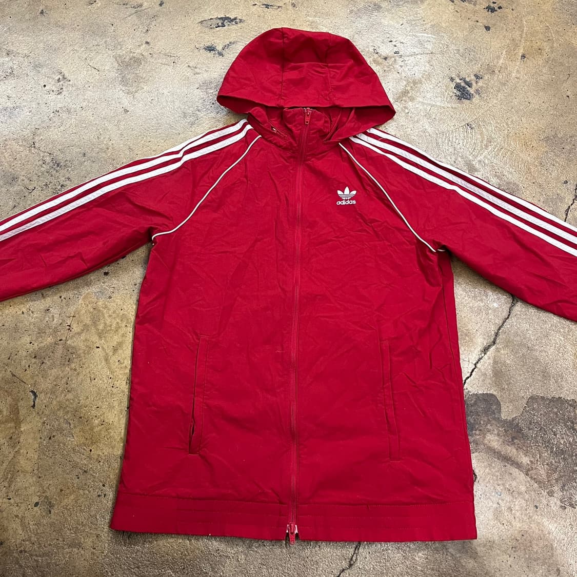 [정품/M] 아디다스 삼선 후드 바람막이 레드 b16 상품이미지3