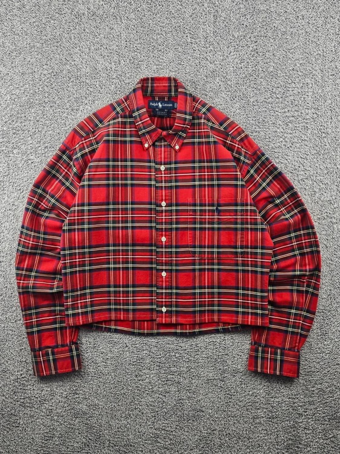 폴로랄프로렌 엘보패치 크롭 커스텀 체크 셔츠 ( M ) / 11516 상품이미지1