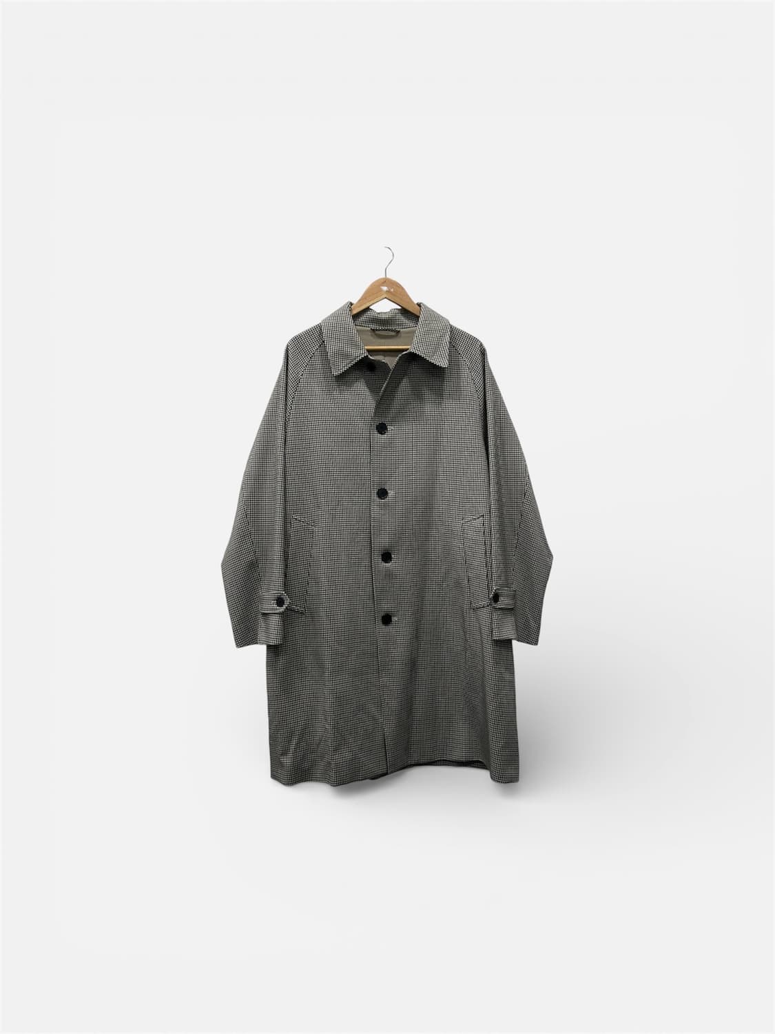새상품급 GU 지유 유니클로 하운드투스 체크 오버핏 코트 남성 M 상품이미지1