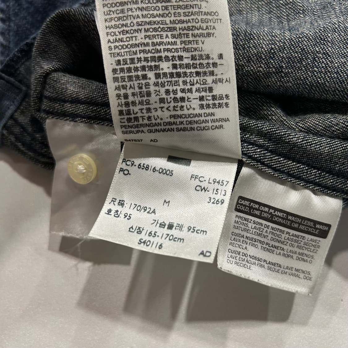 [M] 리바이스 웨스턴 데님 투포켓 셔츠 진청 A531 상품이미지7