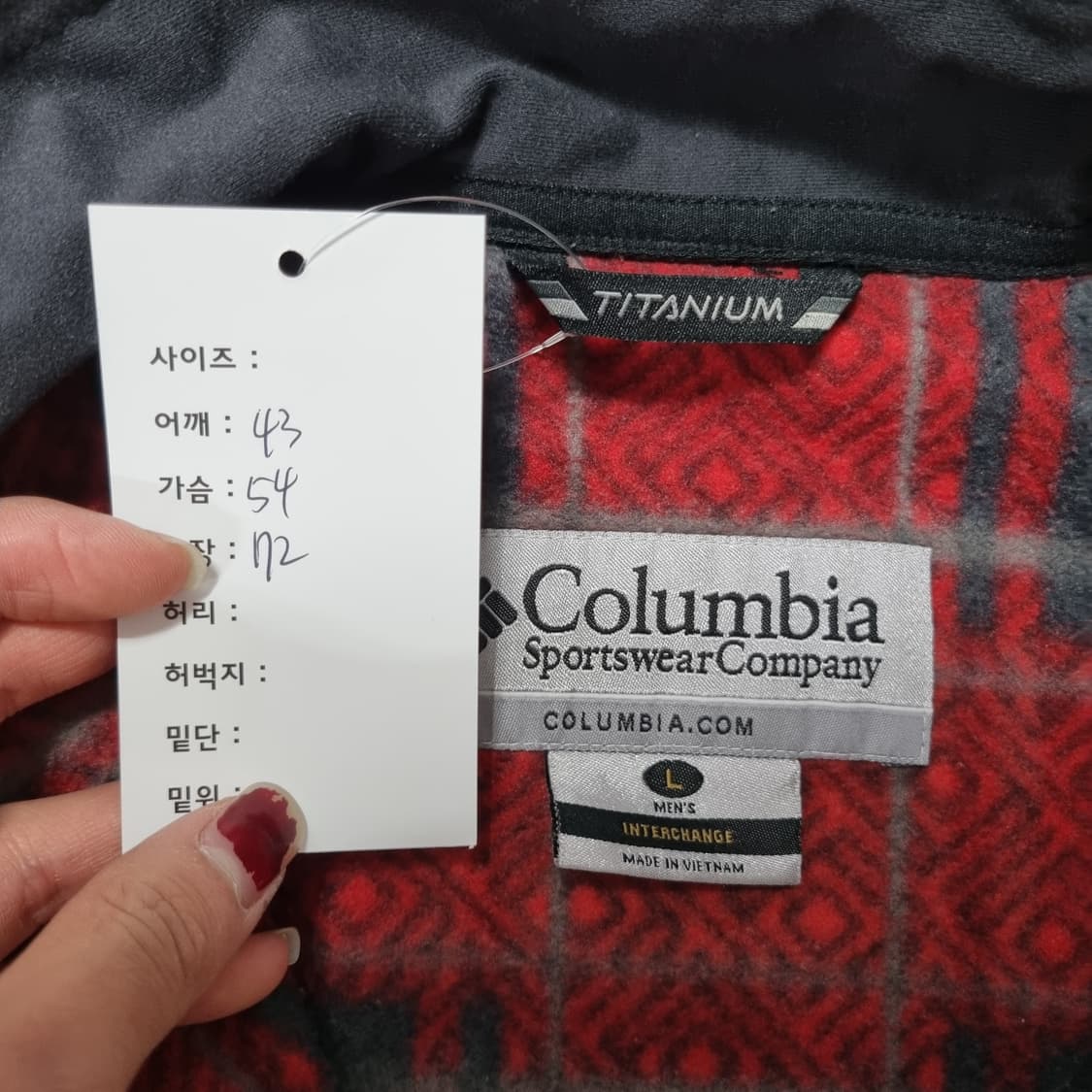 콜롬비아 티타늄 체크 플리스 자켓  상품이미지3