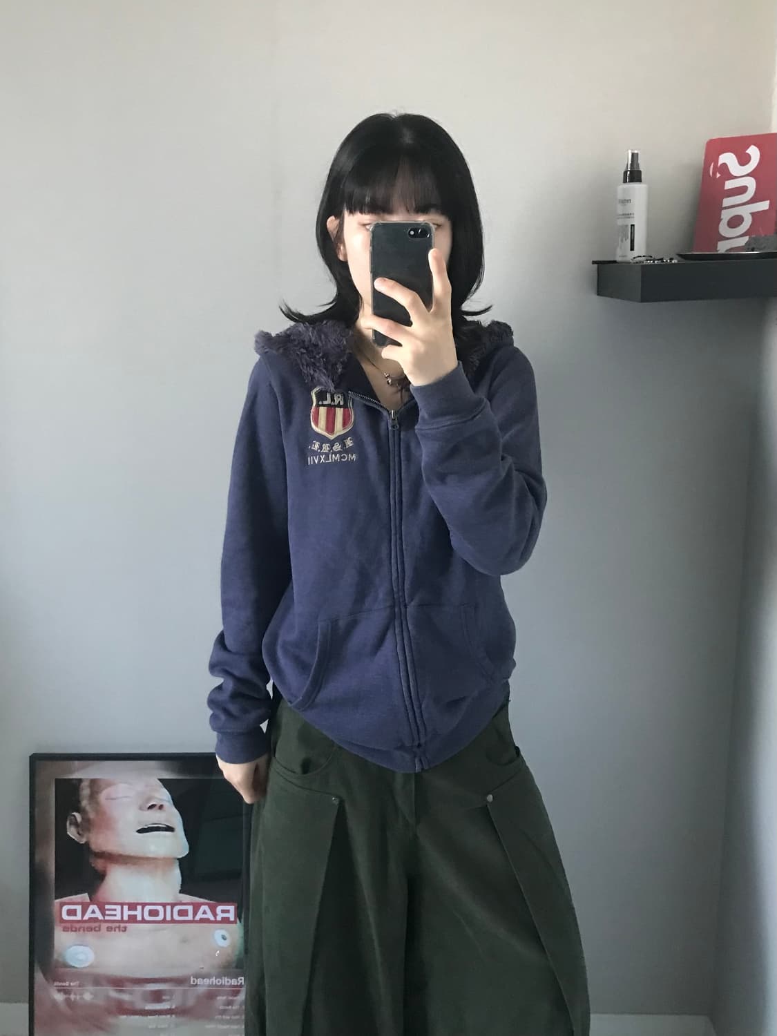 폴로 랄프로렌 진스 컴퍼니 성조기 울프죠 블루 후드집업 상품이미지2