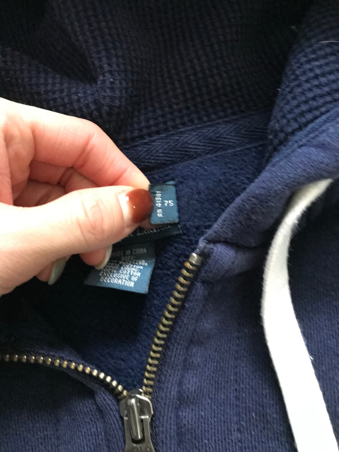 폴로 랄프로렌 포니 로고 헤비 써멀 네이비 후드집업 상품이미지7