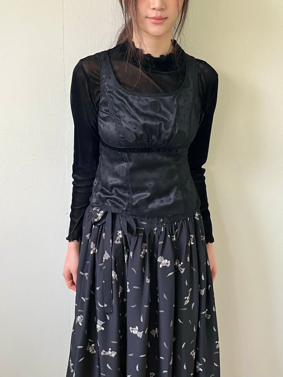 ELLE 시스루 도트 탑 상품이미지5