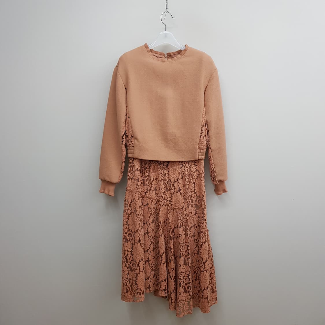 한섬 마인 2020 레이스 배색 투피스 원피스 세트 76-90-155 상품이미지1