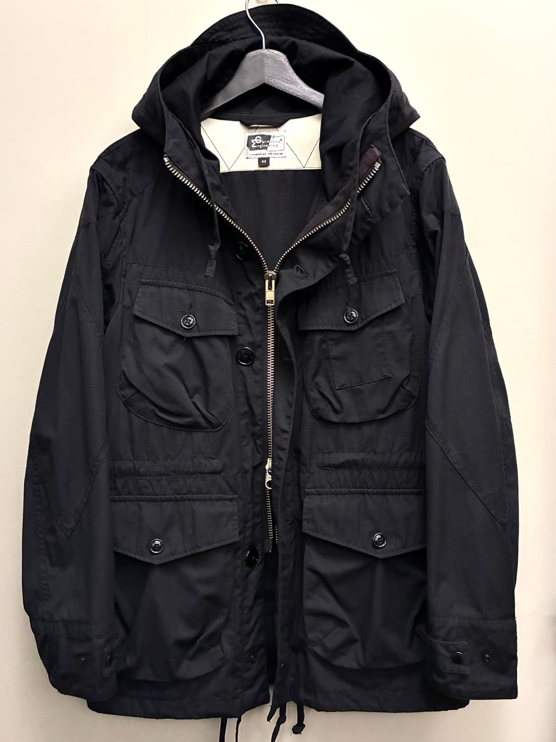 (M/100)엔지니어드 가먼츠 립스탑 6포켓 후디 필드자켓 블랙 해 상품이미지1