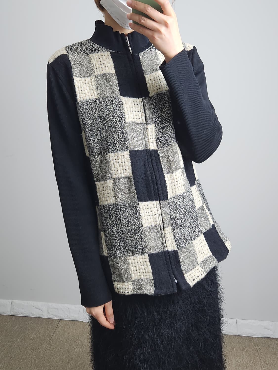 스퀘어 골지 울 집업 상품이미지4