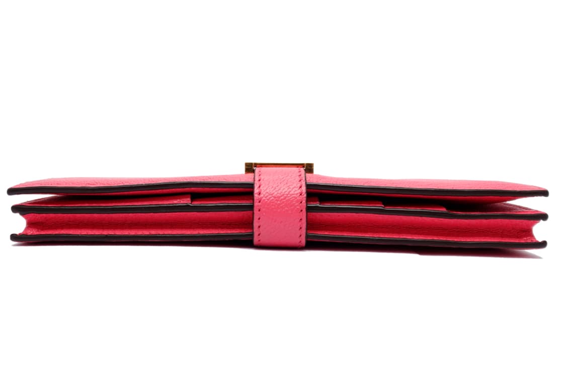 에르메스 베안 소플렛 딥로즈 핑크 쉐브레 마이소르 금장 장지갑 상품이미지7