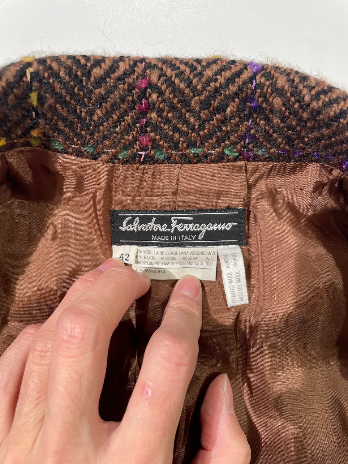 살바토레 페라가모 브라운 트위드 블레이저 자켓 상품이미지7