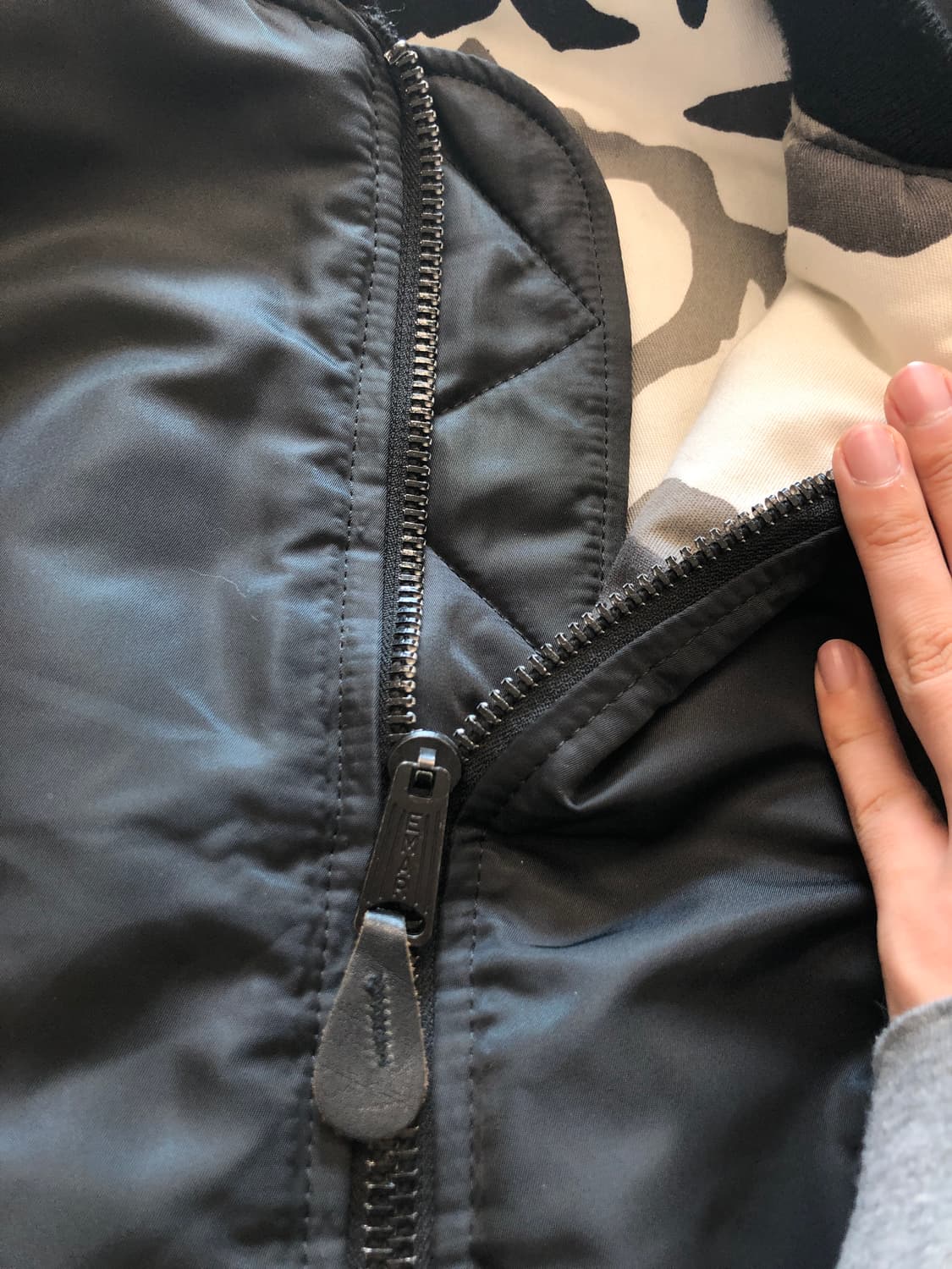 90s HOPE mfg 블랙 MA-1 시티 카모 안감 상품이미지7