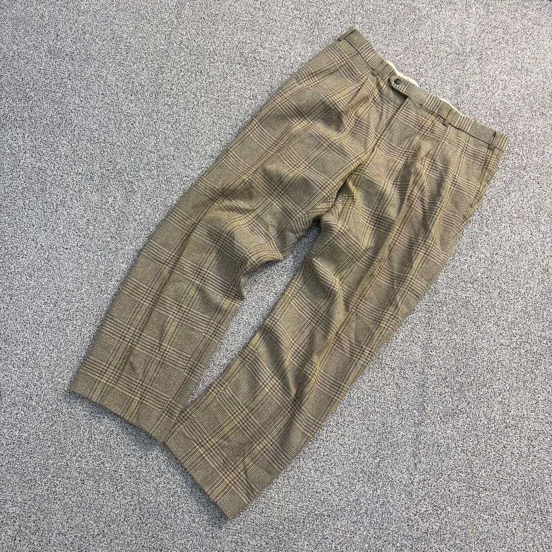 100 먼싱웨어 체크 울 레이온 바지 0414J 상품이미지1