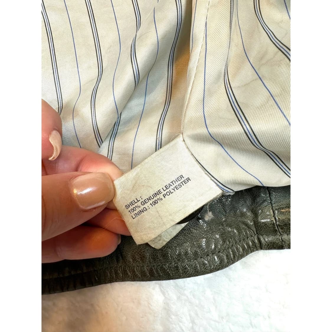 올드 갭 레더 피코트 올리브 상품이미지7