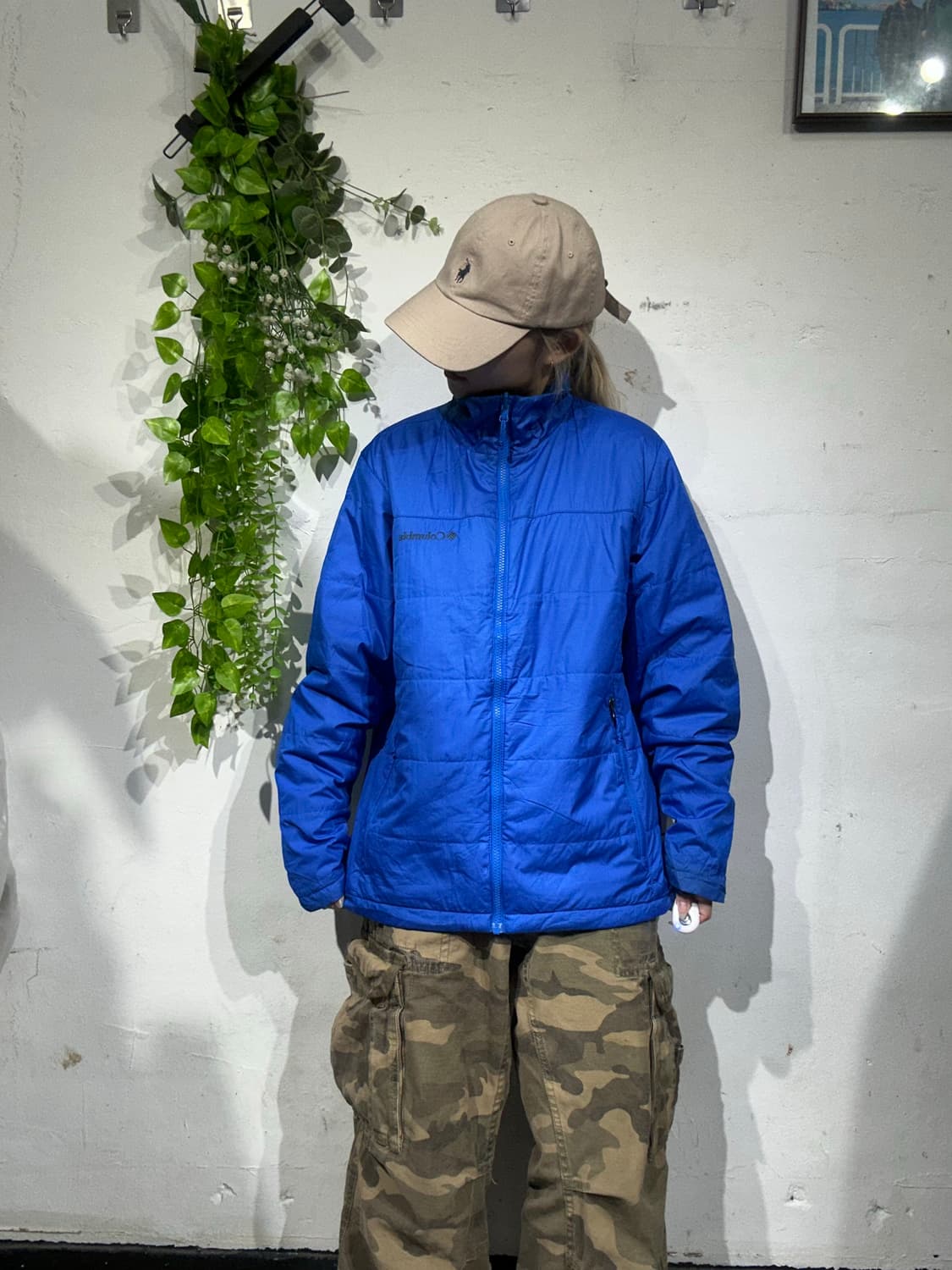 컬럼비아 블루 바람막이 자켓 S 상품이미지2