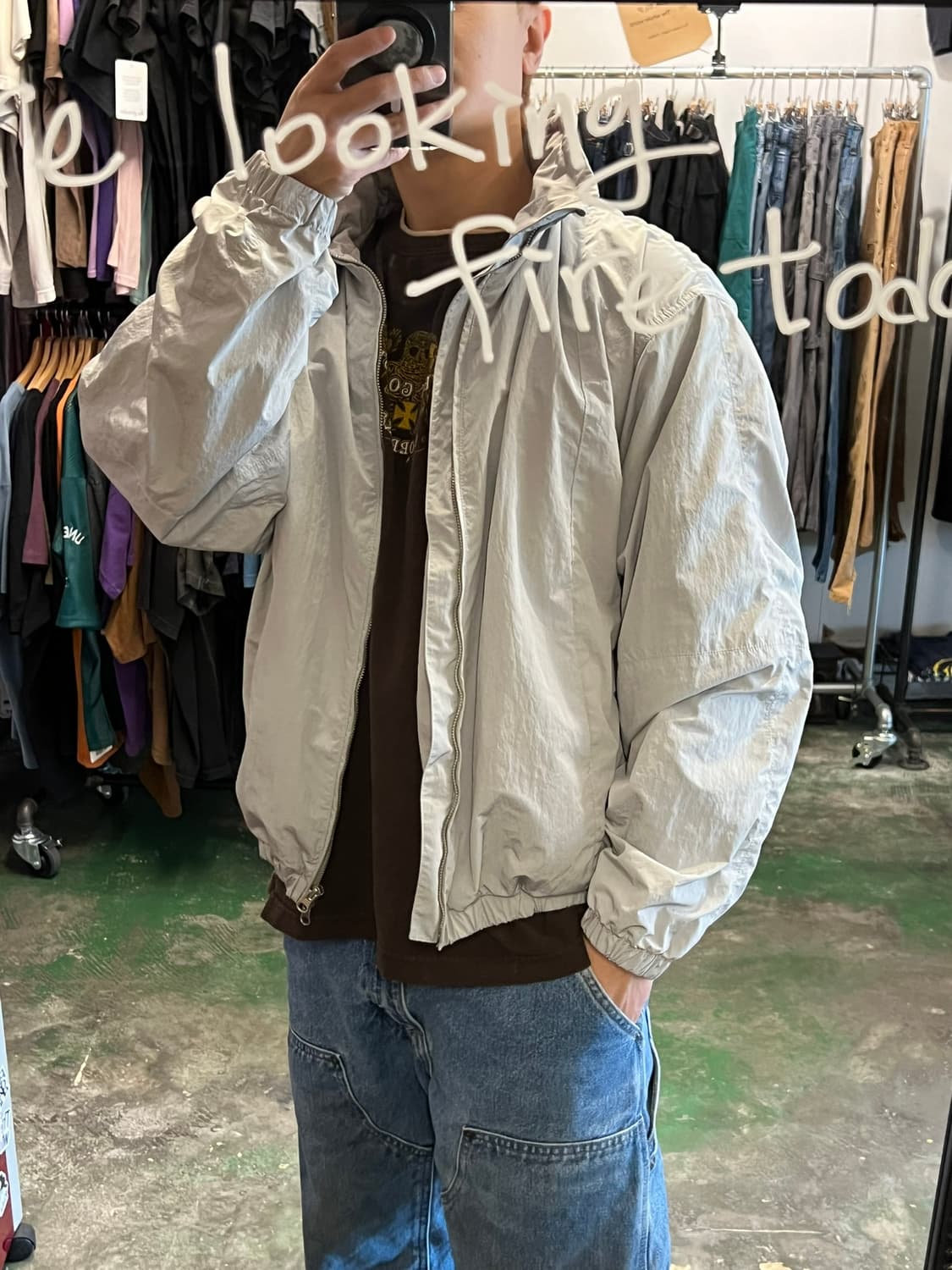 [L] 쿠어 Coor 나일론 윈드브레이커 라이트그레이 상품이미지3