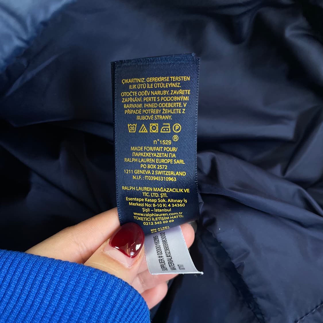 폴로 랄프로렌 네이비 카라 퀄팅 자켓 XL 상품이미지7