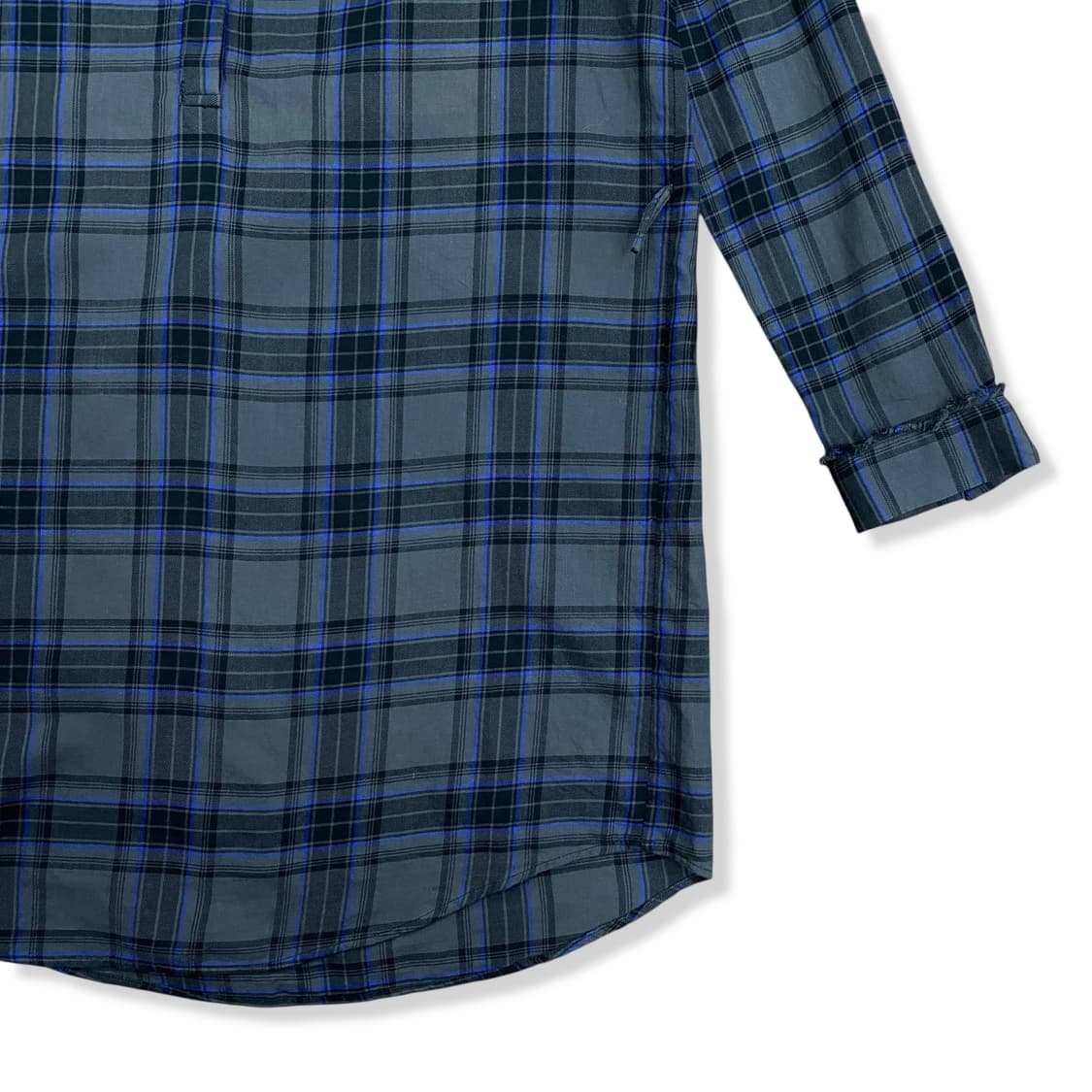 Damaged Yoke Detail Check Long Shirt 상품이미지4