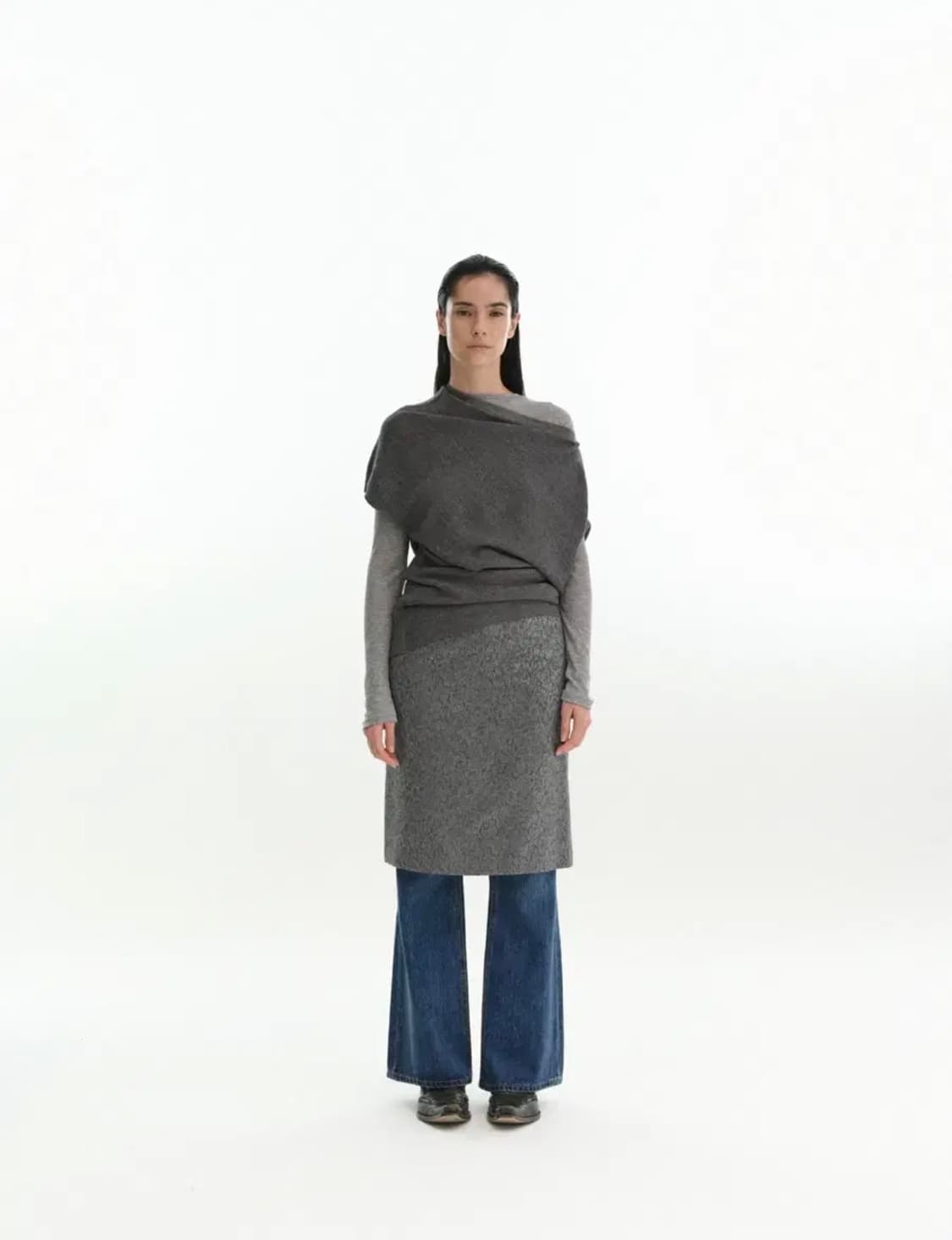 리포스 언발 오프숄더 니트 상품이미지1