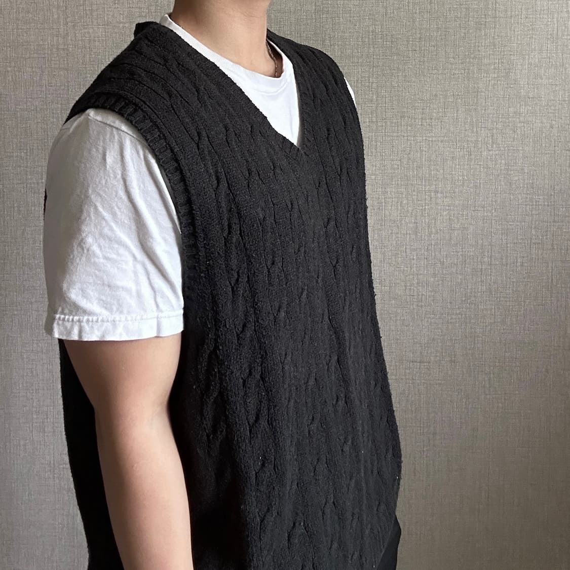 폴로 랄프로렌 꽈배기 신형 베스트 니트 XL 상품이미지2