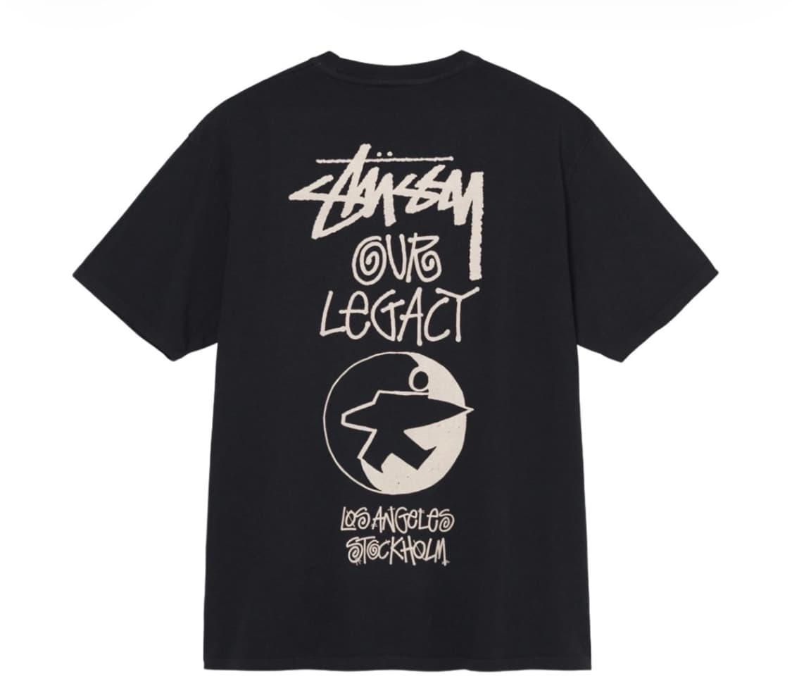 스투시 x 아워레가시 서프맨 피그먼트 다이드 티셔츠 블랙 - 21FW 상품이미지2