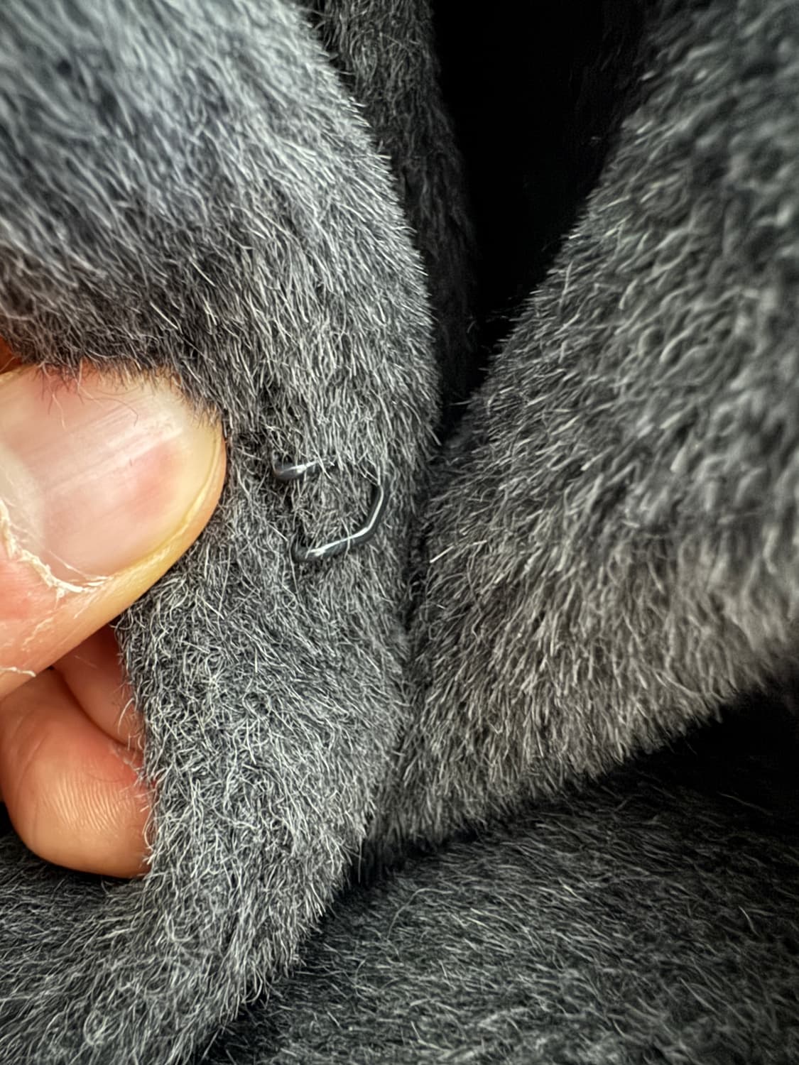 여성 모조에스핀 베이비 알파카 울 코트 그레이 M 상품이미지3