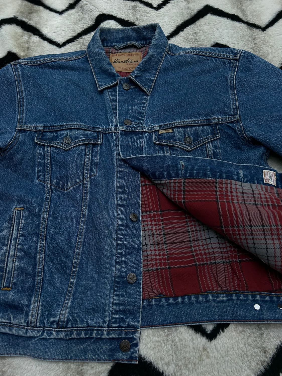 [XL]리바이스 90s 체크누빔 데님 트러커 자켓 상품이미지4